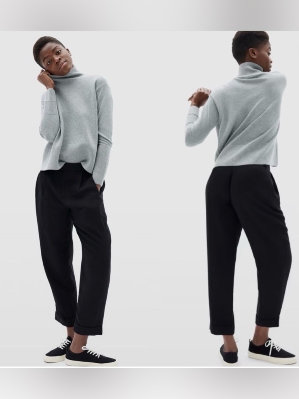 Everlane The Put Together Pleat Pants Black size 2 P-BTM-CNVS-PNT-PLT